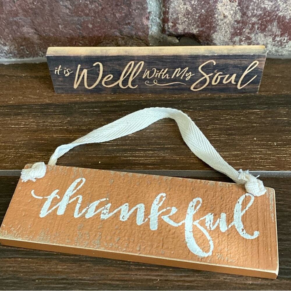 Hobby Lobby soul‎ wood 2 pack decorative accents standing shelf or wall decor